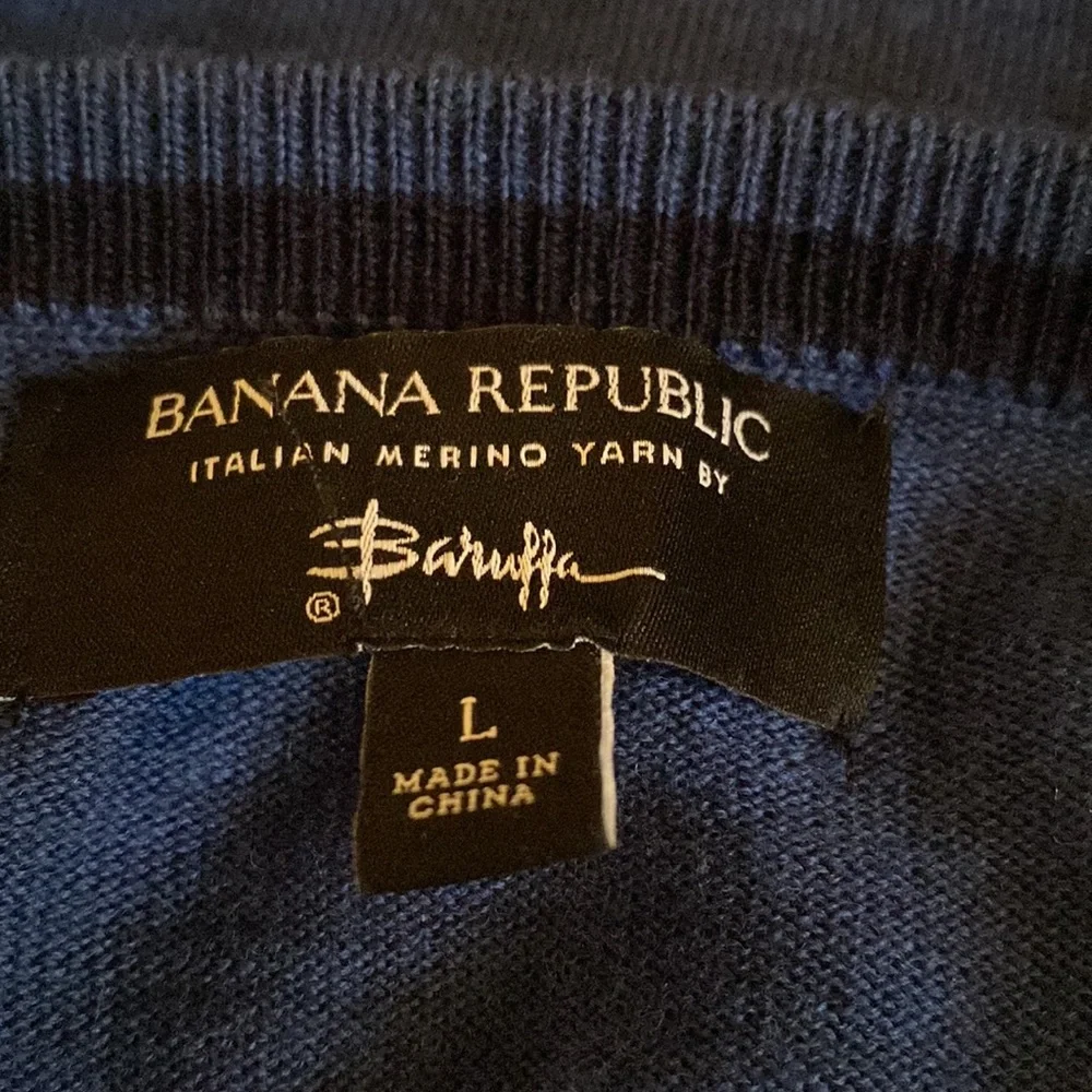 Banana Republic stunning blue Italian Yarn by Baruffa stretchy sweater.